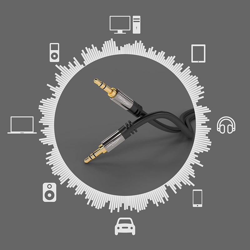 KabelDirekt â€“ Aux Cable, Jack Cord & Audio 3.5mm Cable â€“ 25ft â€“ Available in 1.5-33ft â€“ Suitable for Headphones â€“ Mobile Phone â€“ PC & Laptop Audio â€“ Car â€“ HiFi â€“ Stereo, Black - Image 4